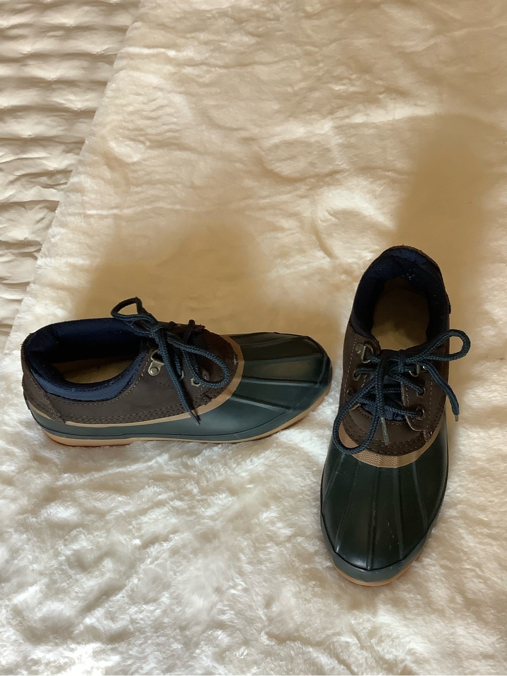 G.H. Bass & Co. Green and Brown Duck Boots